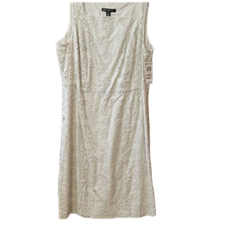 INC Daffodil Eyelet Daisy Dress 12 Lacey Feminine, Y2K, Work, Church,